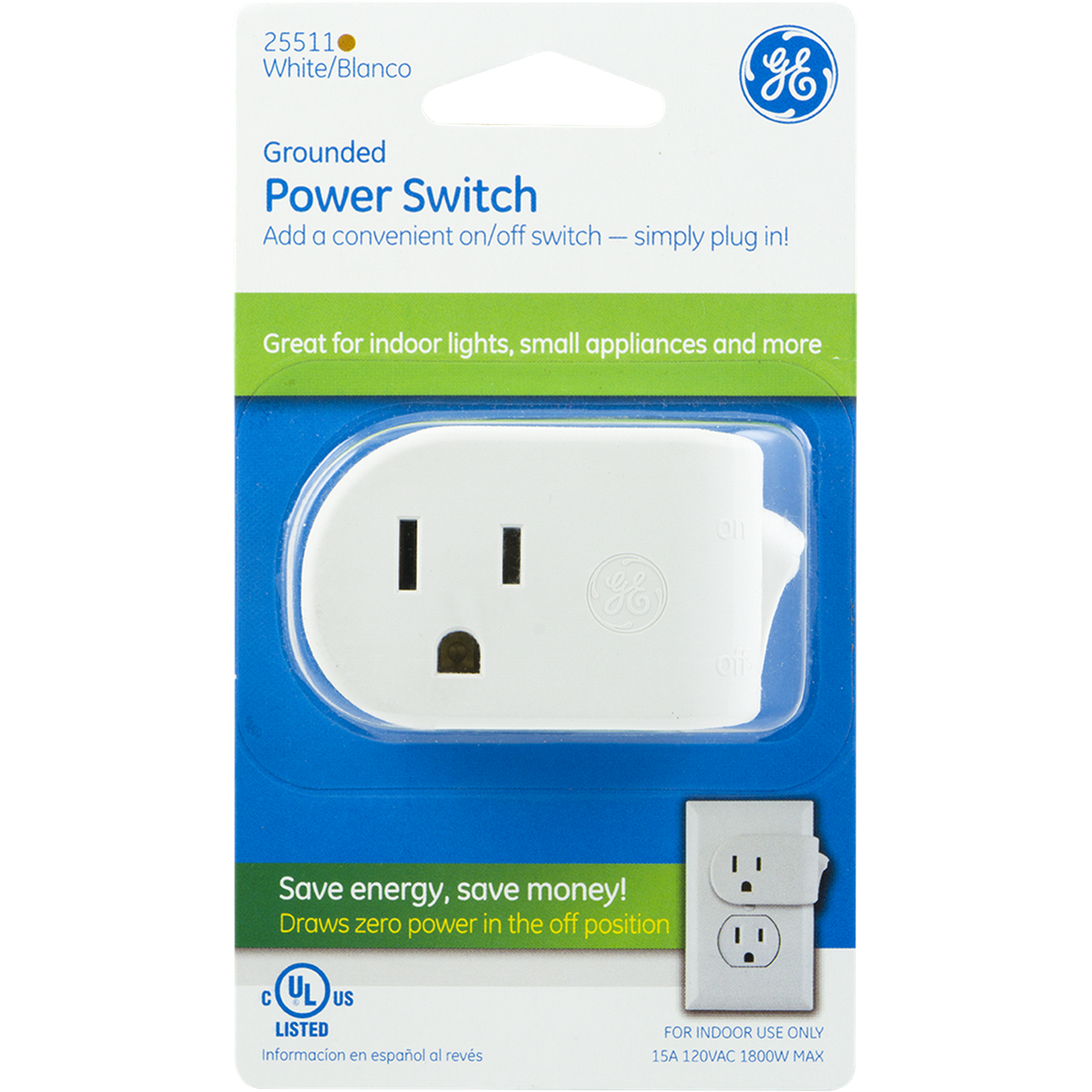 slide 3 of 3, GE Grounded Power Switch, 1 ct