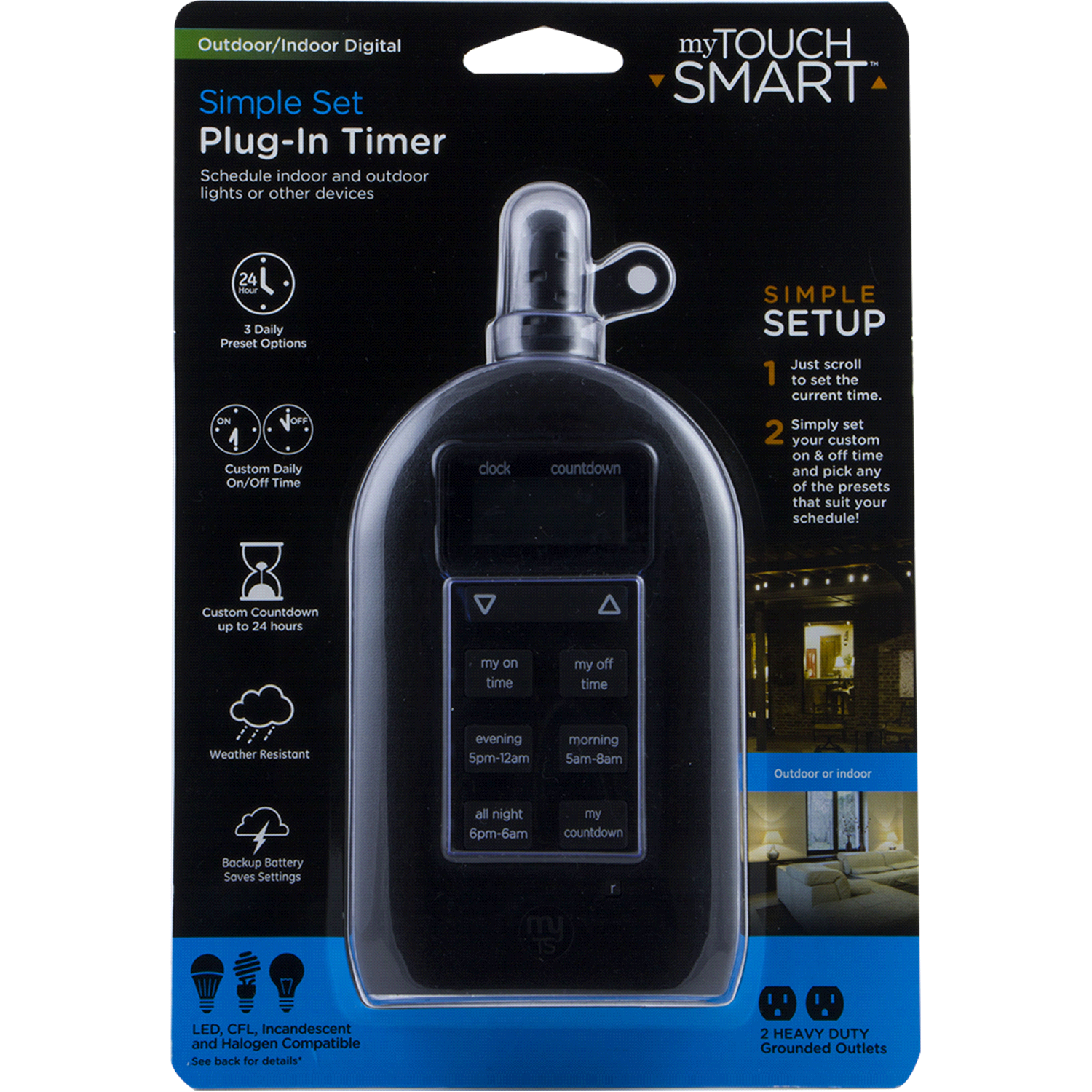 slide 4 of 4, GE MyTouch Smart Plug-In Indoor/Outdoor Digital Timer, 1 ct