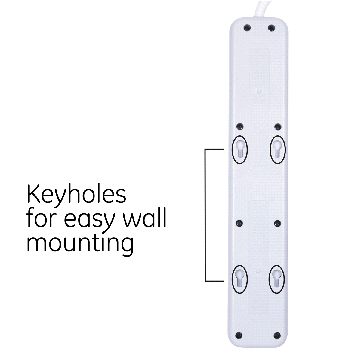 slide 4 of 7, GE Pro 7-Outlet Power Strip Surge Protector Cord, 36358, 4 ft