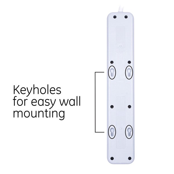 slide 16 of 29, GE 7-Outlet Power Strip Surge Protector, Extra-Long Cord, 36360, 12 ft