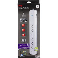 slide 22 of 29, GE 7-Outlet Power Strip Surge Protector, Extra-Long Cord, 36360, 12 ft