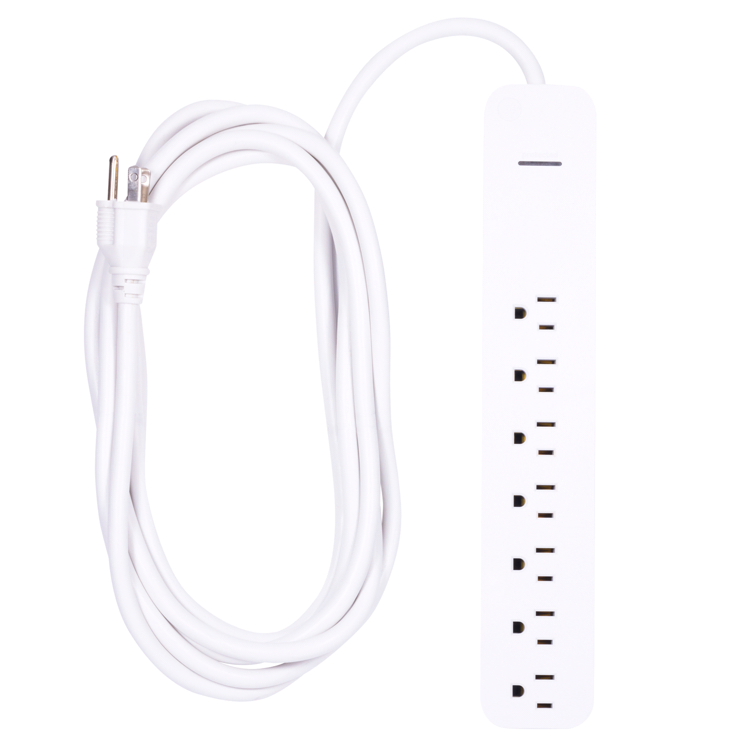 slide 1 of 5, GE 7-Outlet Power Strip Surge Protector, Extra-Long Cord, 36360, 12 ft