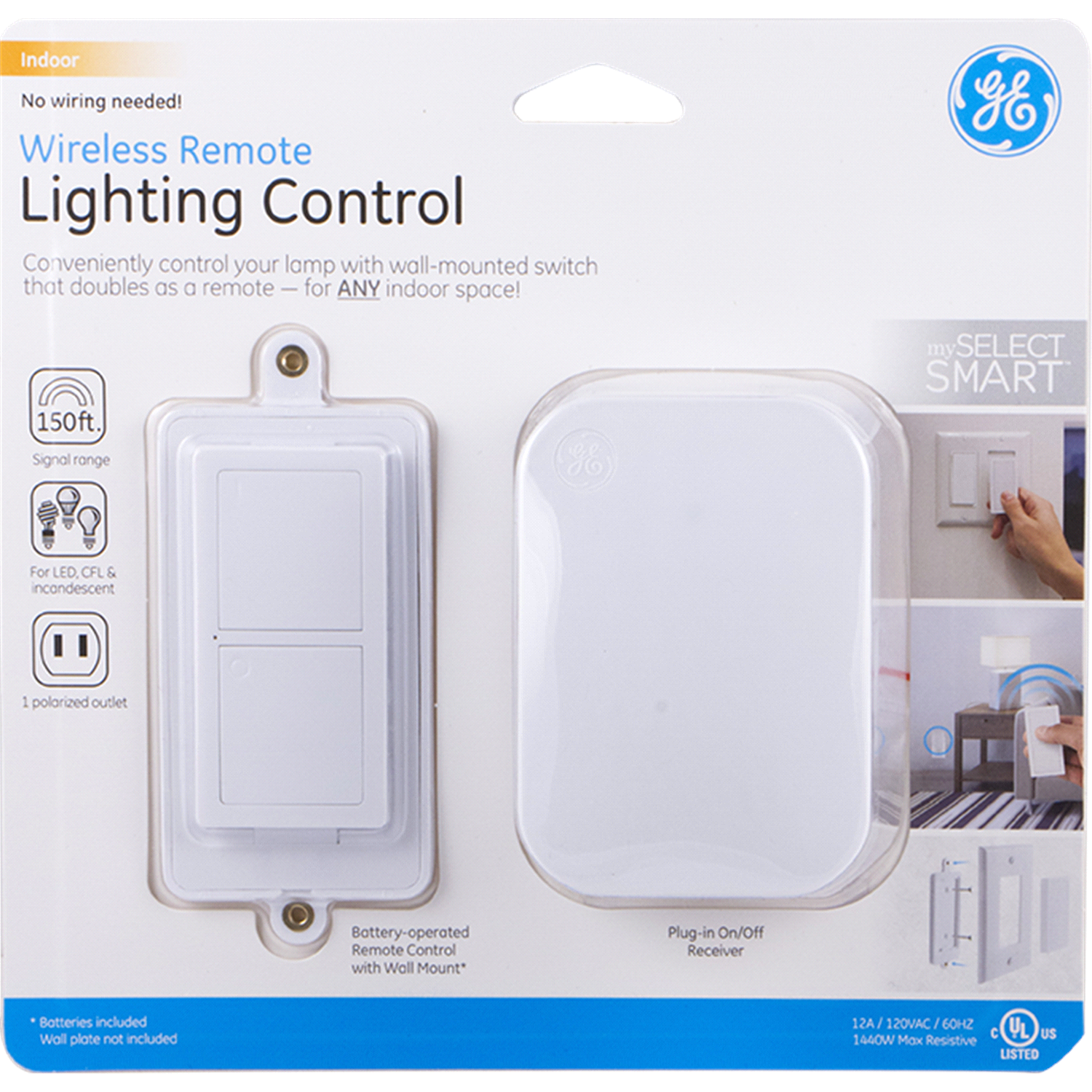 slide 1 of 4, GE Indoor Wireless Remote Lighting Control 1 Each, 1 ct