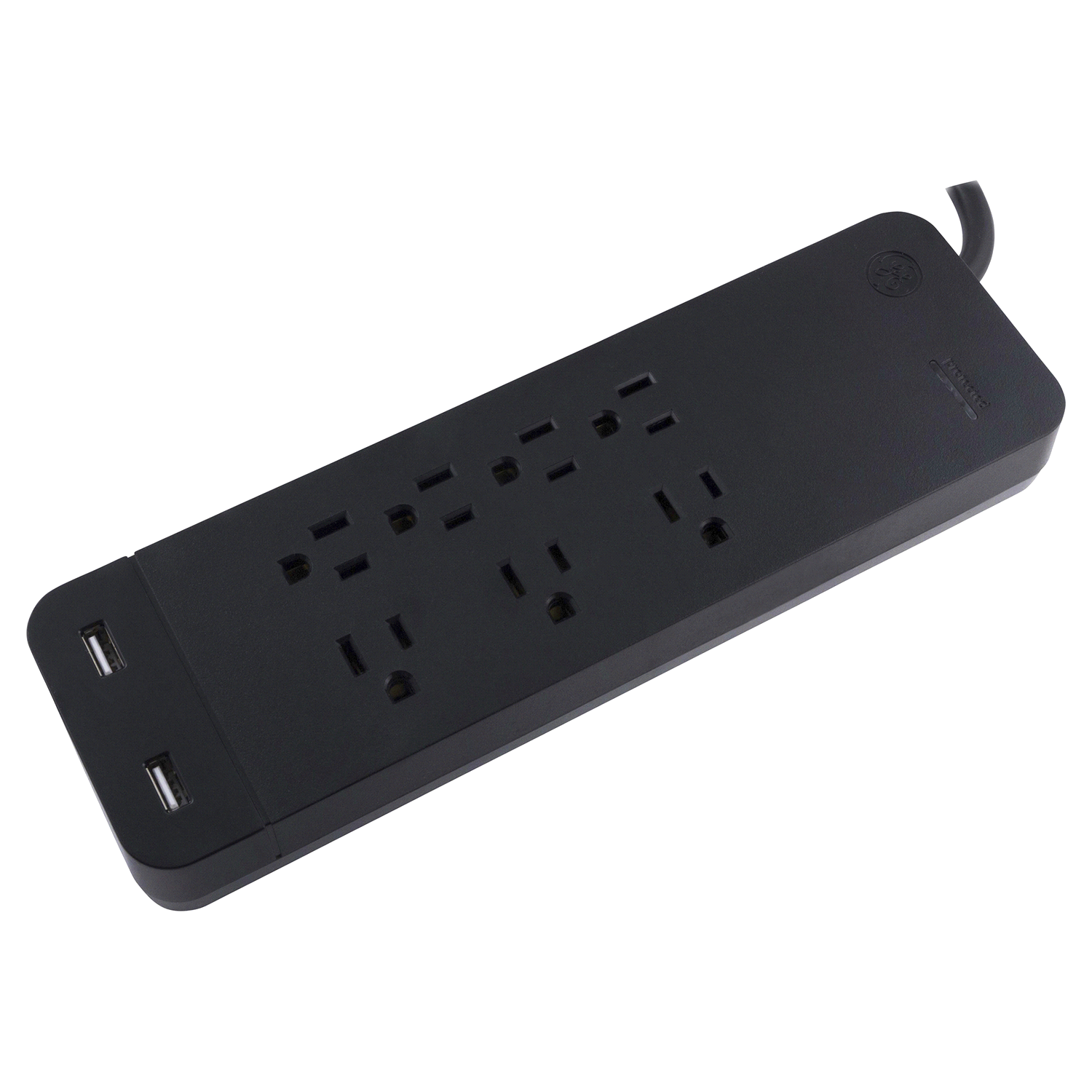 slide 2 of 2, Ge Pro 7-Outlet Surge Protector With Usb, 3', Black, 1 ct
