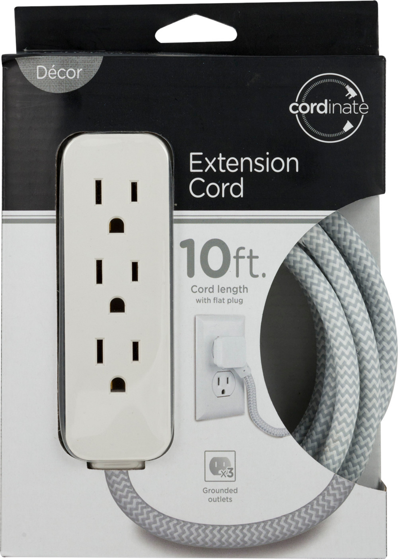 slide 1 of 1, Cordinate Extension Cord 10 Feet 1 ea, 1 ct