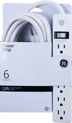 GE 6-Outlet Power Strip Cord, White
