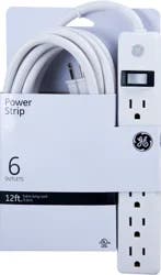 GE 6-Outlet Power Strip Cord, White