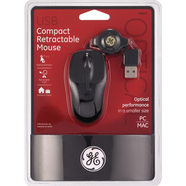 slide 1 of 1, General Electric Super Mini Retractable Mouse W Usb, 1 ct