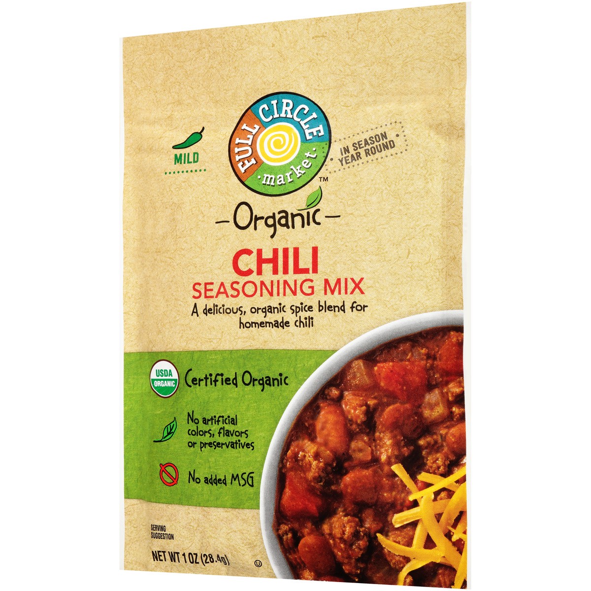 slide 3 of 9, Full Circle Market Mild Chili Seasoning Mix, 1 oz