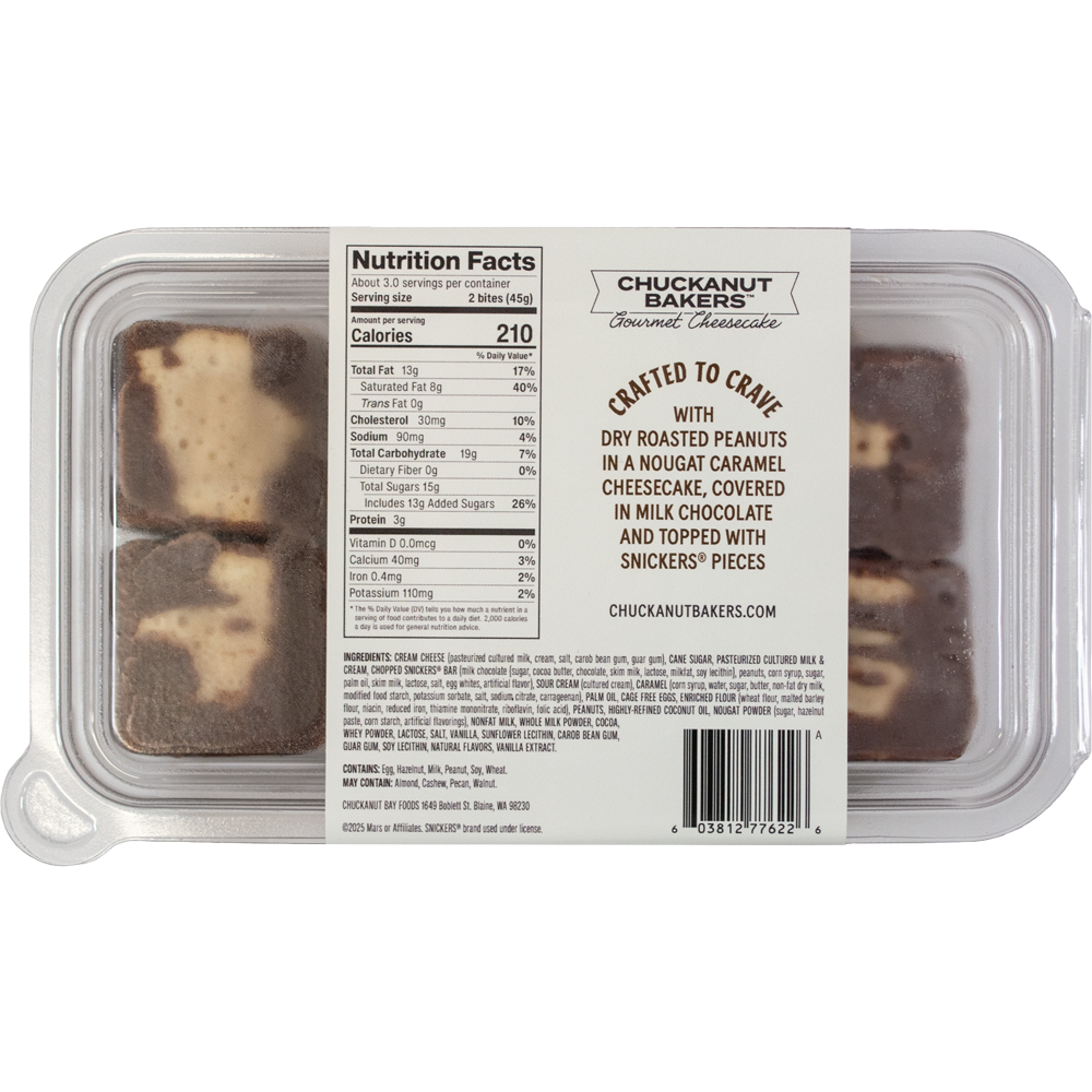 slide 2 of 4, Chuckanut Bakers™ Snickers Cheesecake Bites, 6 ct / 4.8 oz
