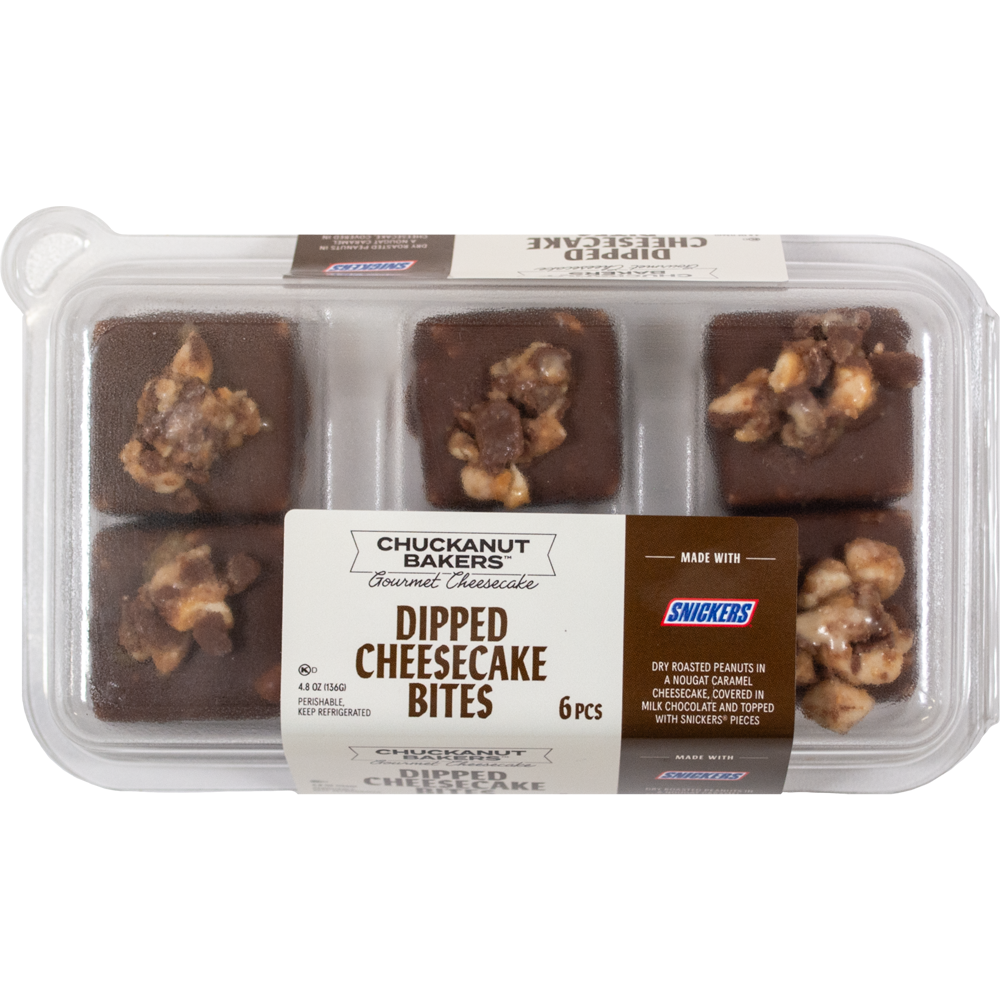 slide 3 of 4, Chuckanut Bakers™ Snickers Cheesecake Bites, 6 ct / 4.8 oz