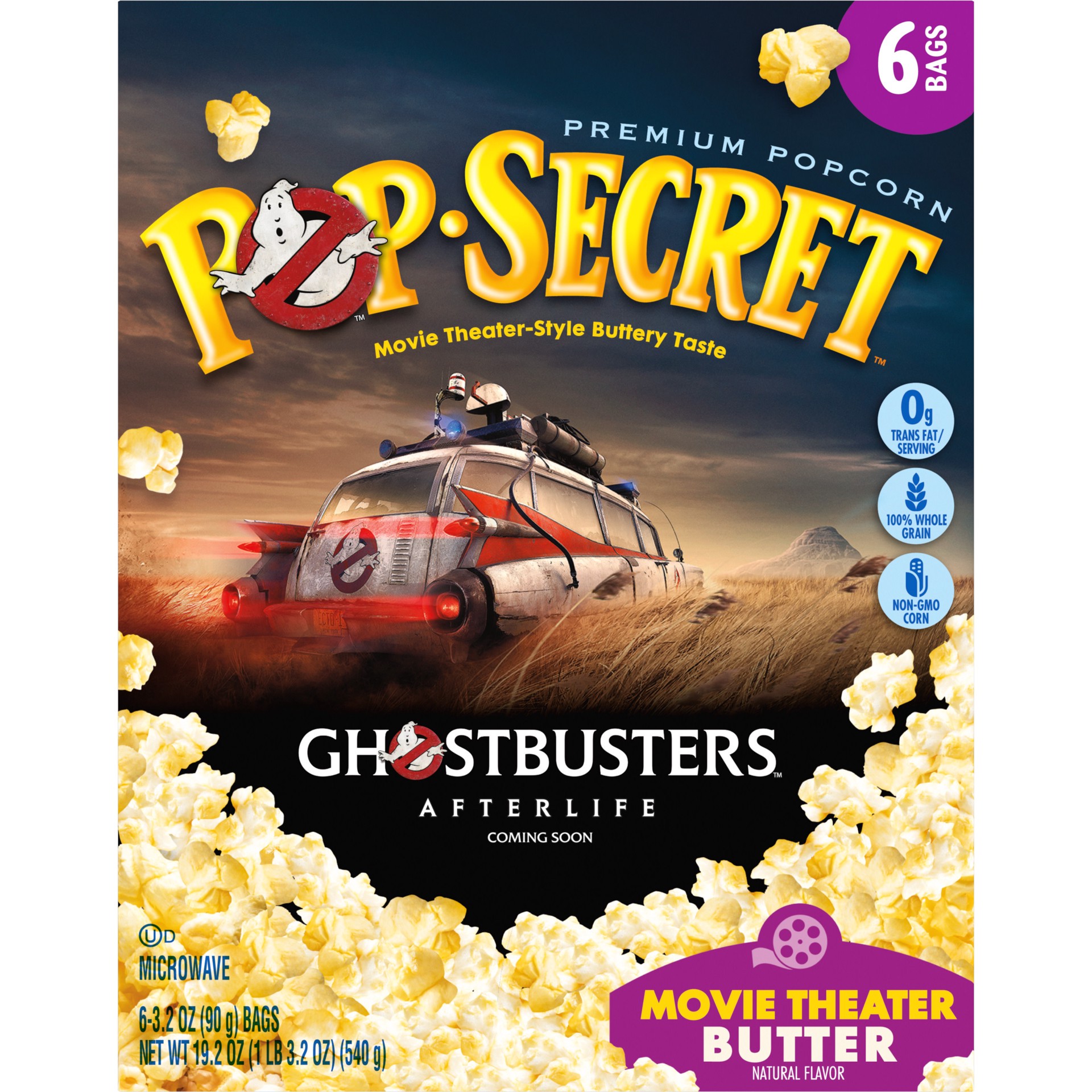slide 5 of 6, Pop-Secret Popcorn, Movie Theater Butter Microwave Popcorn, 3.2 Oz Sharing Bags, 6 Ct, 19.2 oz
