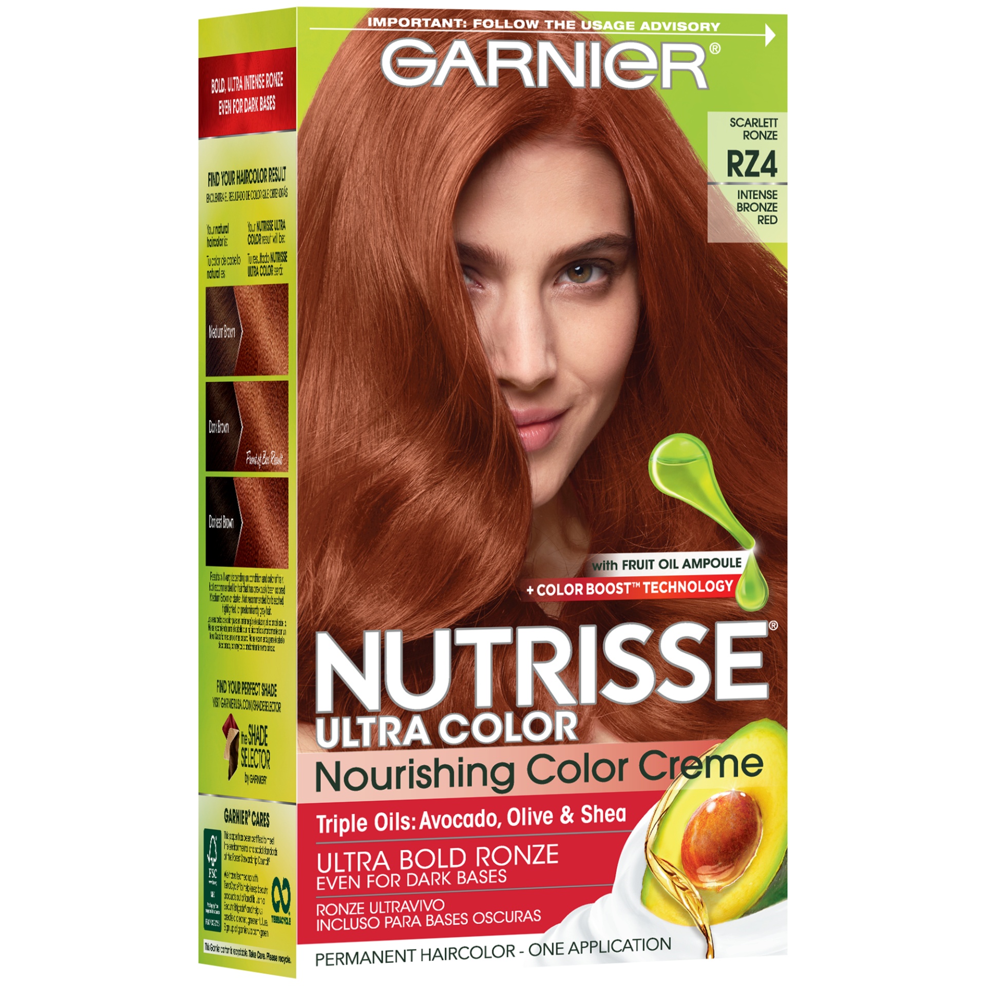 slide 3 of 8, Garnier Nutrisse Ultra Color - Scarlet Ronze R4, 1 ct