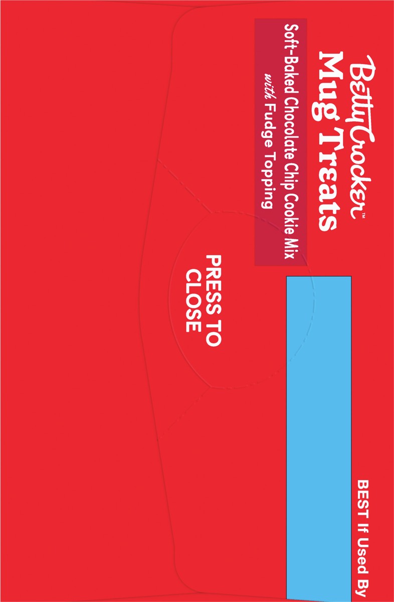 slide 3 of 9, Betty Crocker Mug Treats Soft-Baked Chocolate Chip Cookie Mix with Fudge Topping, 4 Servings, 4 ct