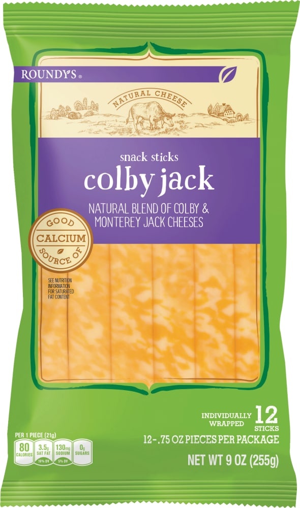 slide 1 of 1, Roundy's Roundys Colby Jack Cheese Sticks, 9 oz