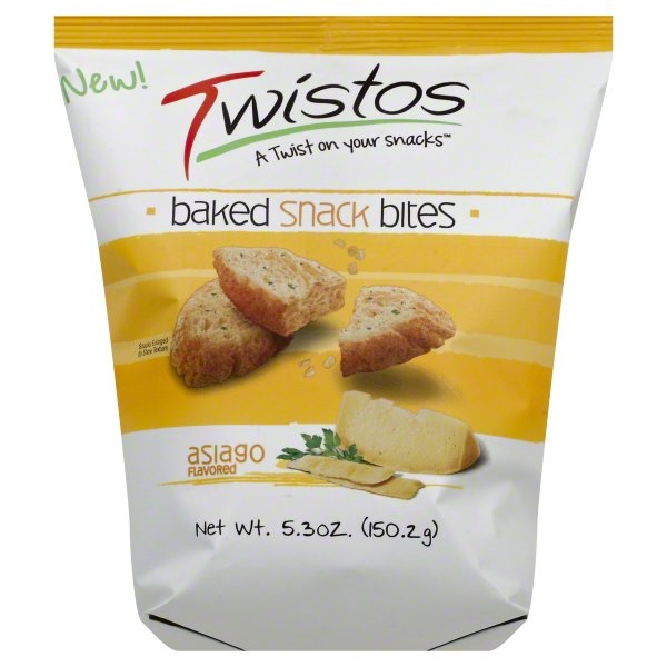 slide 1 of 6, Twistos Asiago Baked Snack Bites, 5.3 oz