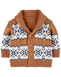 Oshkosh Baby Chunky Knit Button-Front Cardigan Brown 3M