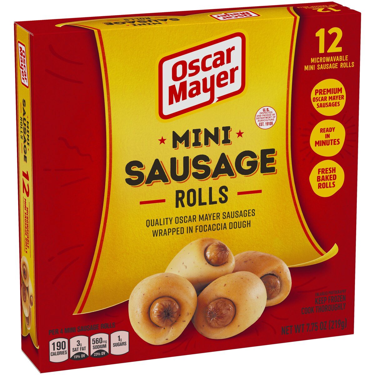 slide 2 of 8, Oscar Mayer Mini Sausage Rolls Frozen Snacks, 7.75 oz