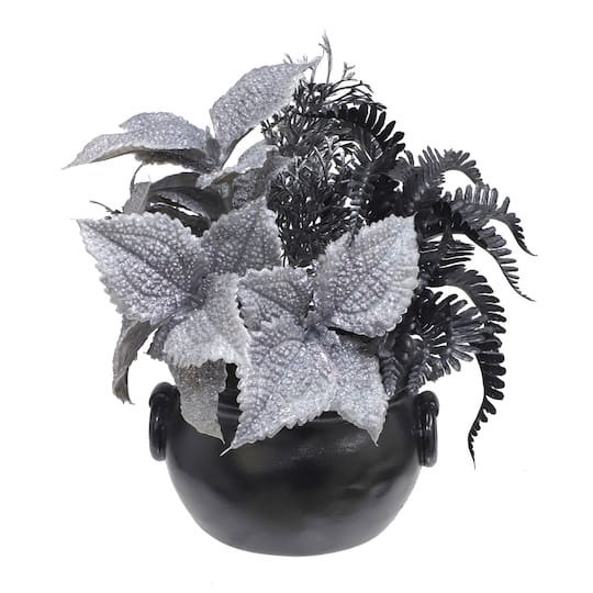 slide 1 of 3, 8" Potted Fern Mix In Cauldron By Ashland, 7 in x 7 in x 8 in