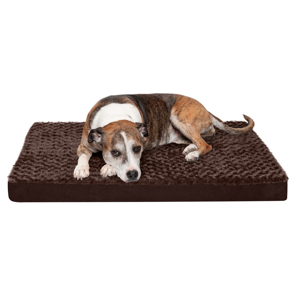 slide 1 of 2, Furhaven Ultra Plush Deluxe Orthopedic Pet Bed - Chocolate, LG