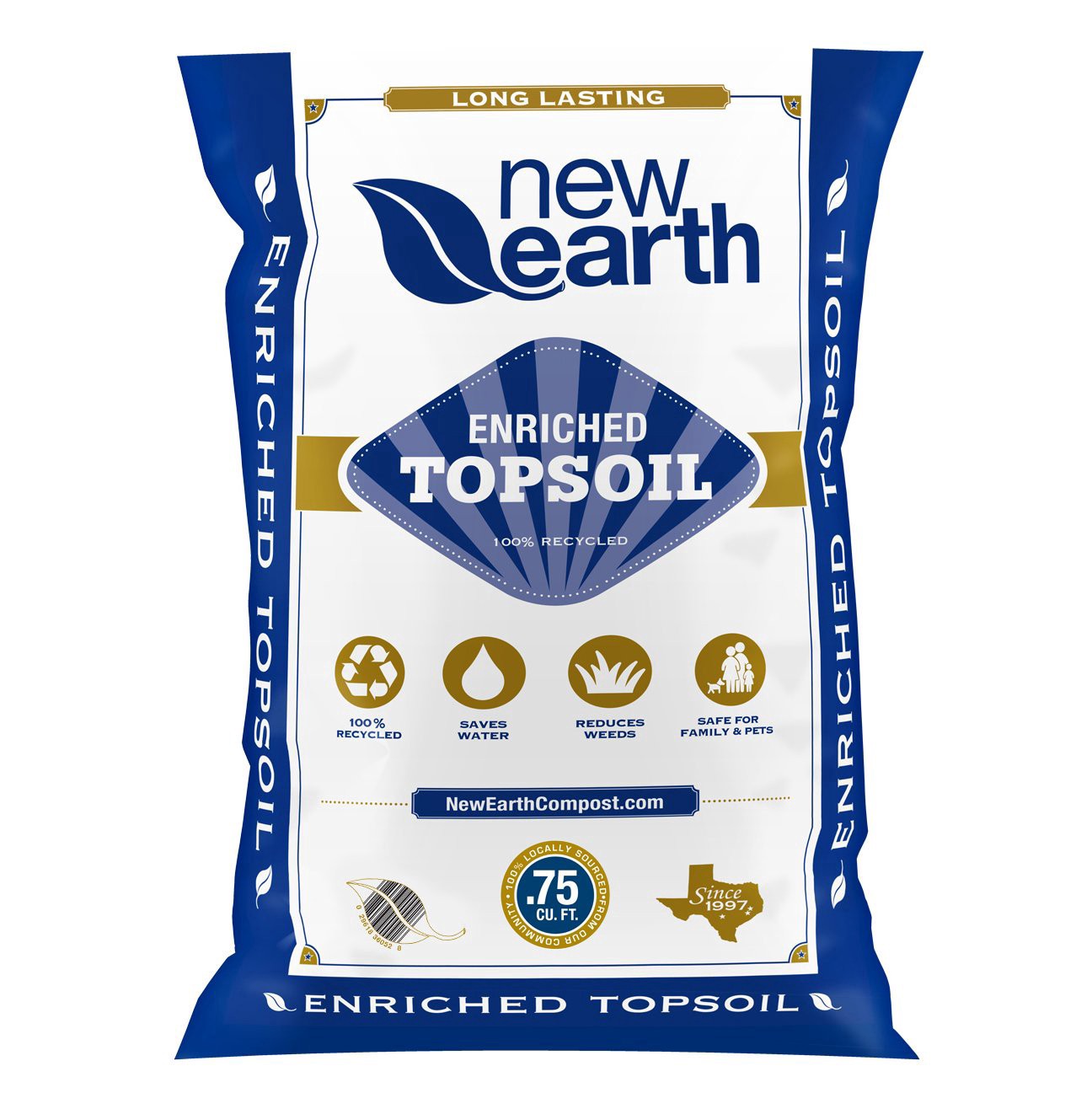 slide 1 of 1, New Earth Enriched Topsoil, 0.75 cu ft