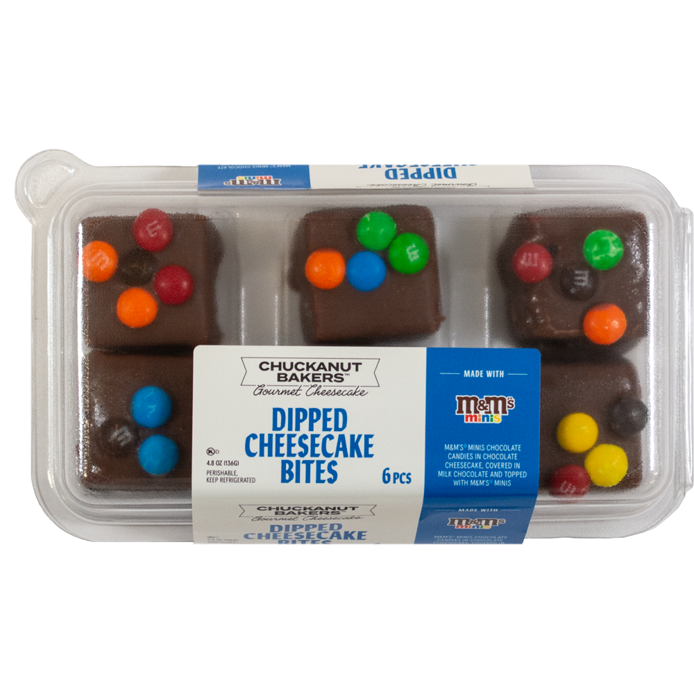 slide 4 of 4, Chuckanut Bakers™ M&M's Dipped Cheesecake Bites, 6 ct