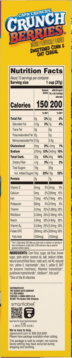 slide 2 of 6, Cap'n Crunch Fruit Cereal - 16.8 oz, 16.8 oz