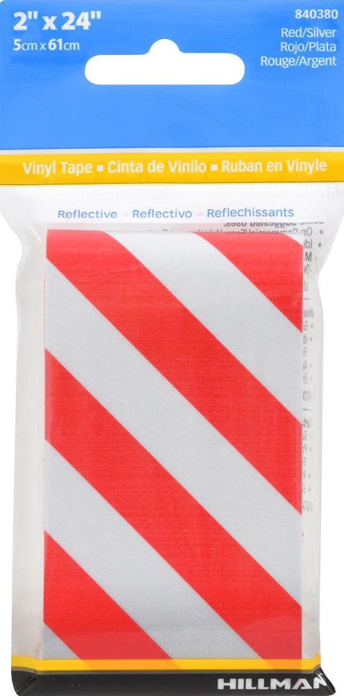 slide 2 of 3, Hillman 2-in W x 2-ft L Multiple colors/finishes Reflective Vinyl Safety Tape, 1 ct