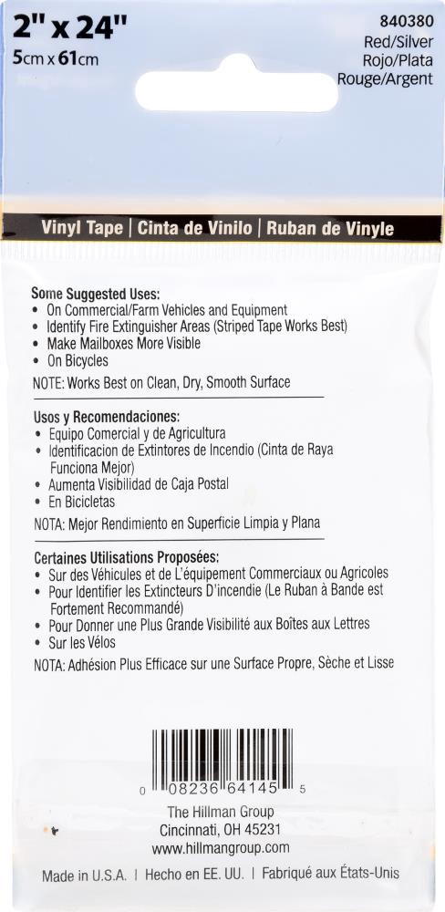 slide 3 of 3, Hillman 2-in W x 2-ft L Multiple colors/finishes Reflective Vinyl Safety Tape, 1 ct