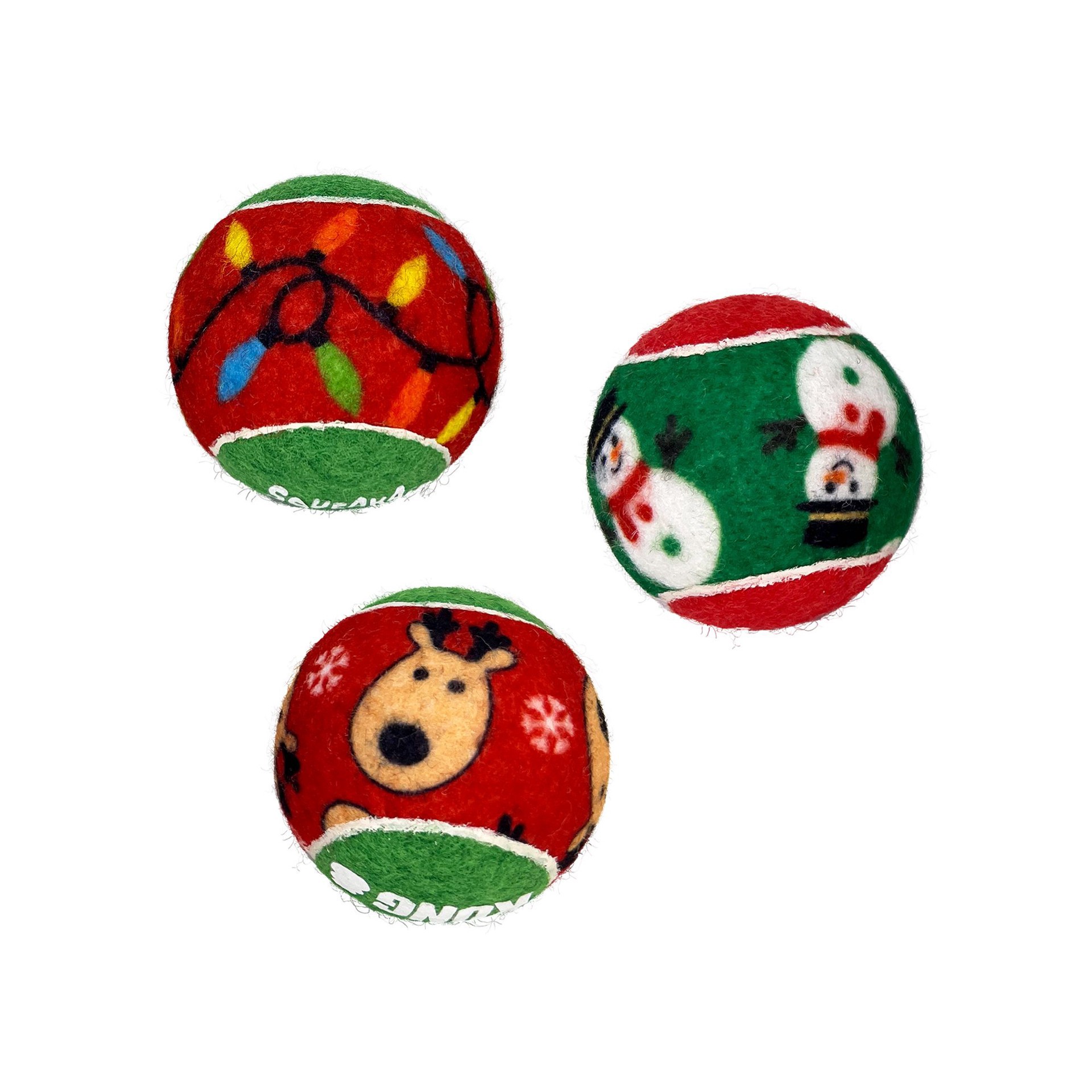 slide 1 of 1, KONG Holiday SqueakAir Balls Dog Toy, Medium, Pack of 6, 1 ct
