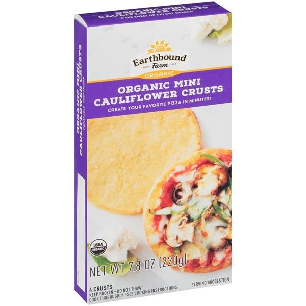 slide 1 of 1, Earthbound Farm Organic Mini Cauliflower Crusts, 7.8 oz