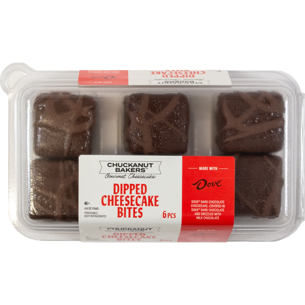 slide 4 of 4, Chuckanut Bakers™ Dove Dark Chocolate Cheesecake Bites, 6 ct / 4.8 oz