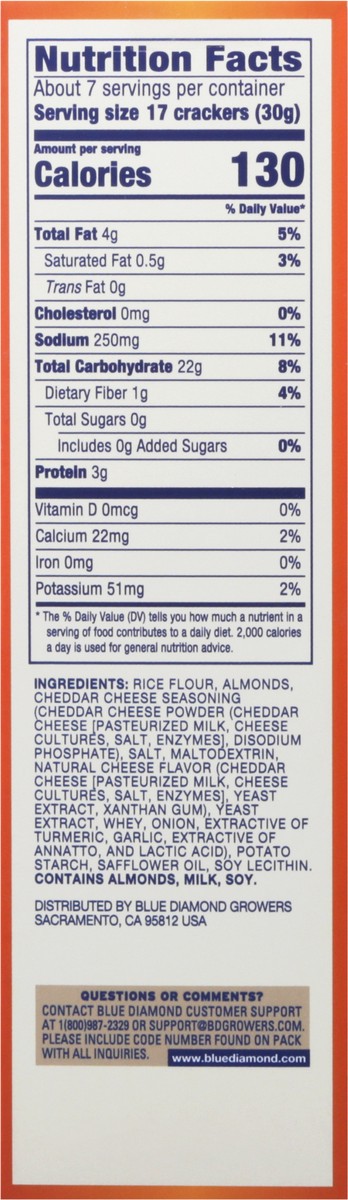 slide 8 of 9, Blue Diamond Family Size Cheddar Nut Thins, 7.7 oz