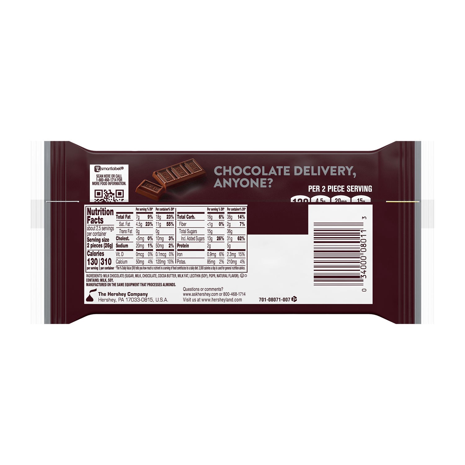 slide 7 of 9, Hershey's Snack Size Milk Chocolate Bars, 5 ct; 0.45 oz