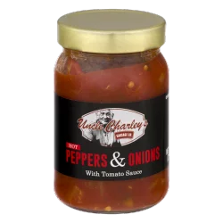 Uncle Charley's Sausage Peppers & Onions, Hot, with Tomato Sauce