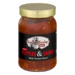 Uncle Charley's Sausage Peppers & Onions, Hot, with Tomato Sauce