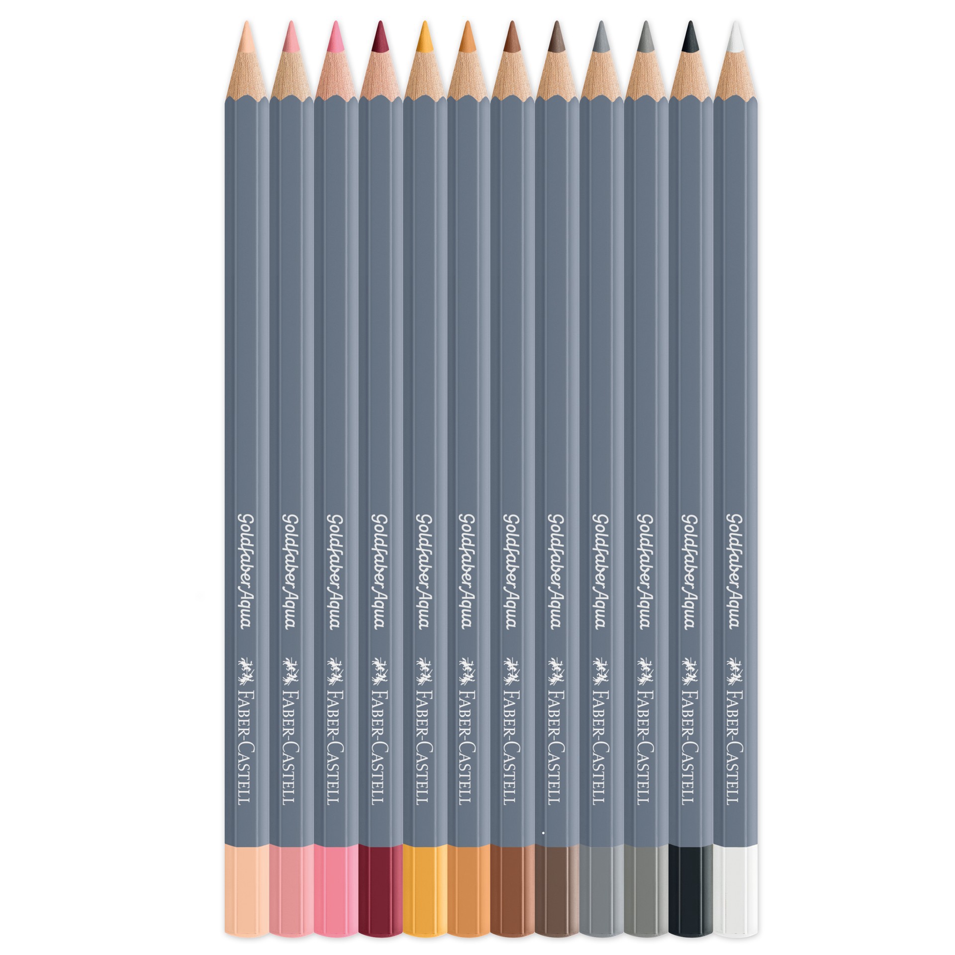 slide 2 of 6, Faber-Castell Goldfaber Aqua 12 Color Skin Tone Watercolor Pencil Set, 3.3 mm