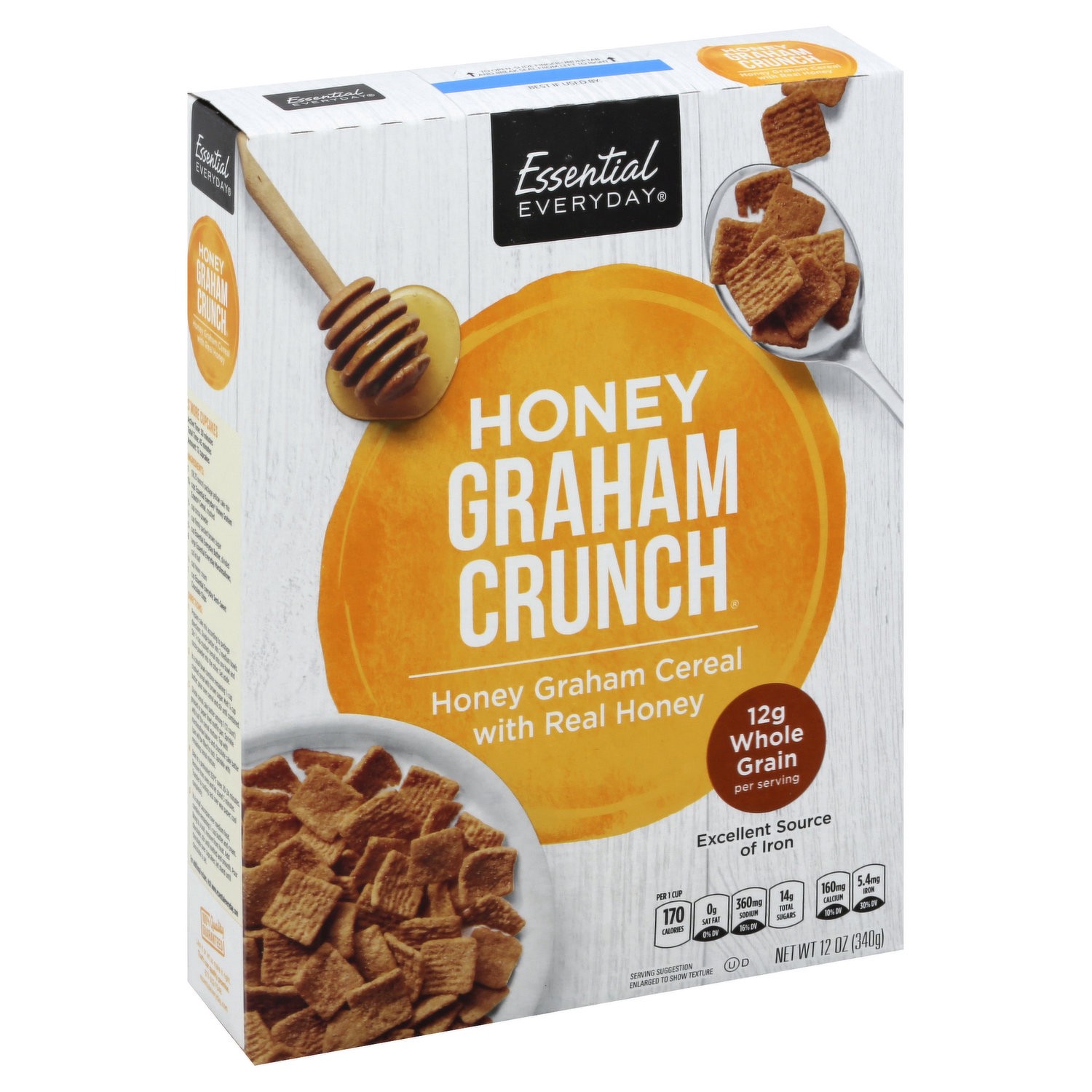 slide 1 of 1, Essential Everyday Ee Cereal Honey Graham Crunch, 12 oz