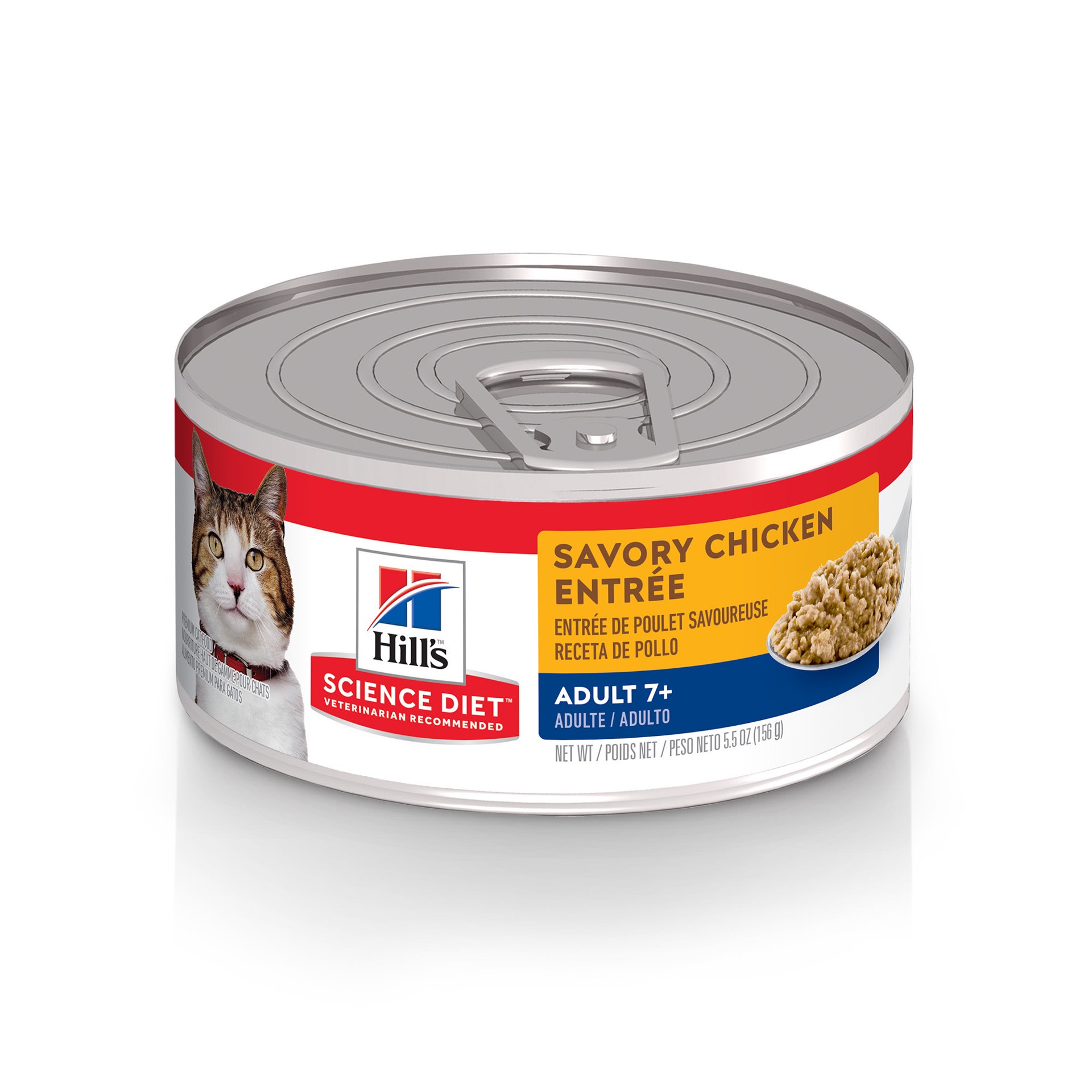 slide 1 of 1, Hill's Science Diet Senior Savory Chicken Entree Canned Cat Food, 5.5 oz