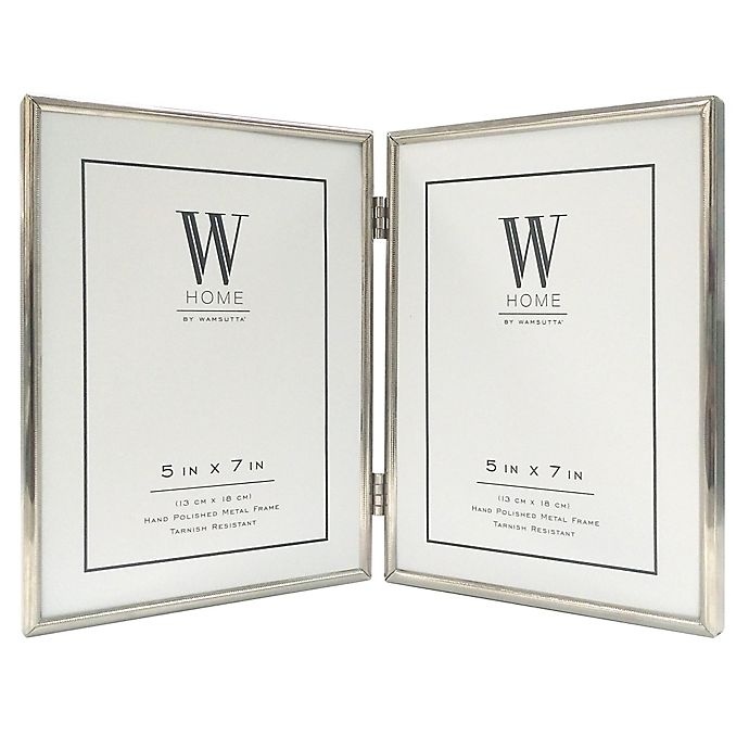slide 1 of 1, W Home 2-Opening Narrow Picture Frame - Silver, 5 in x 7 in