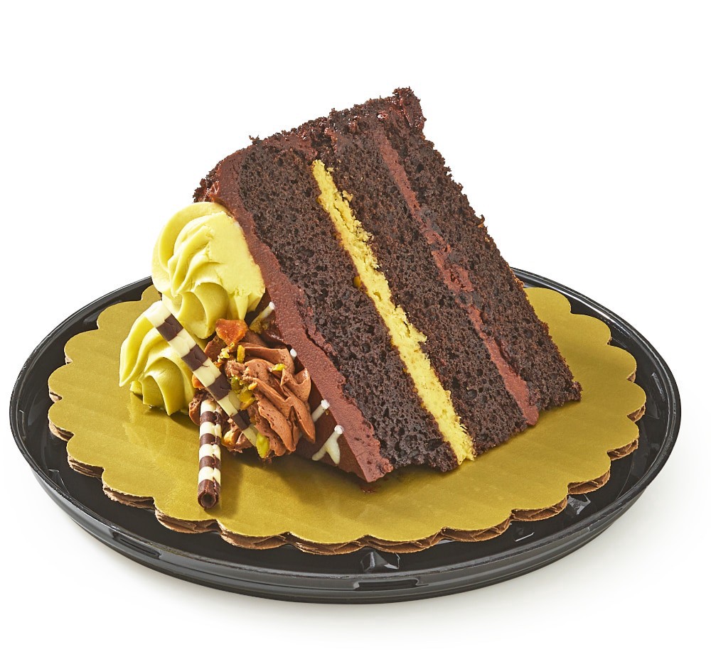 slide 1 of 3, Dubai Chocolate Style Cake Slice, 1 oz
