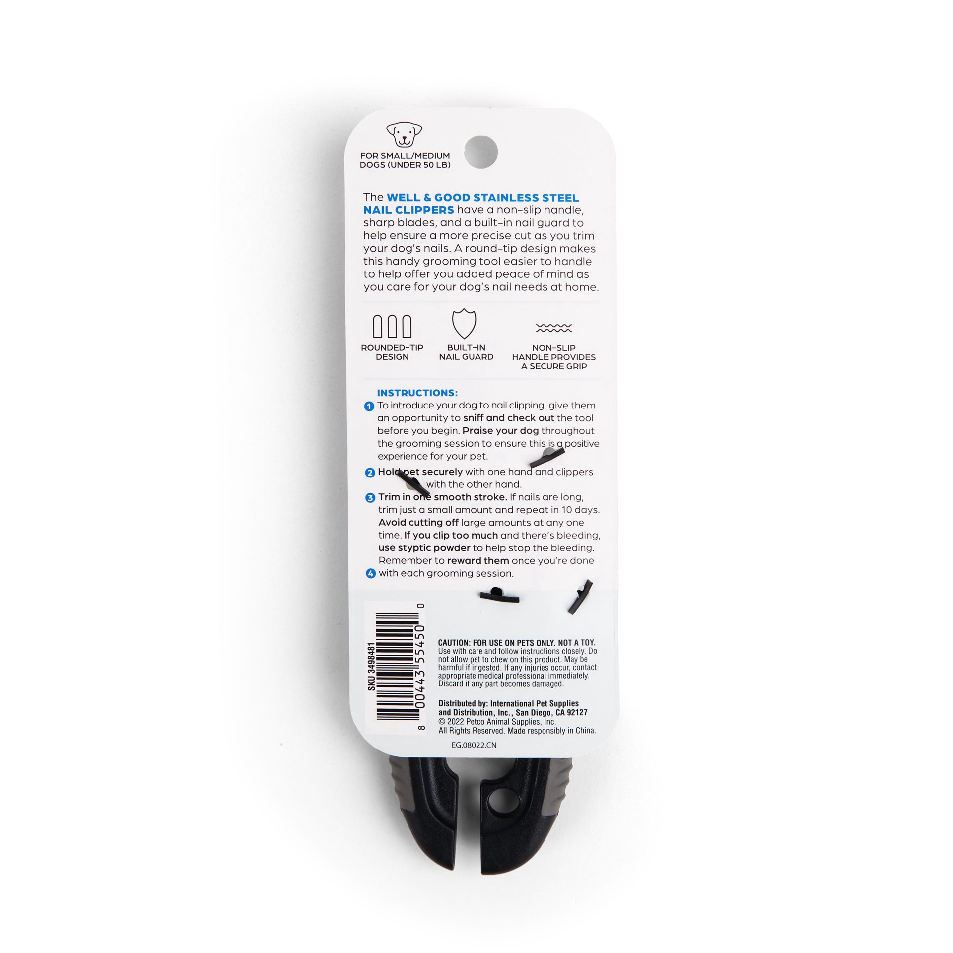 slide 5 of 5, Well & Good Well and Good Stainless Steel Nail Clippers for Small Dogs, 1 ct