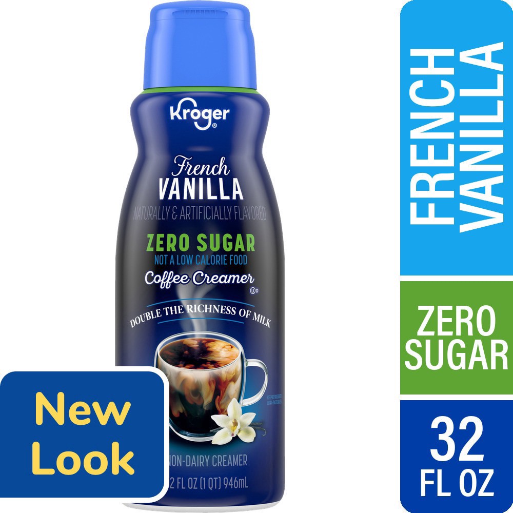 slide 1 of 4, Kroger® Zero Sugar French Vanilla Coffee Creamer, 32 fl oz