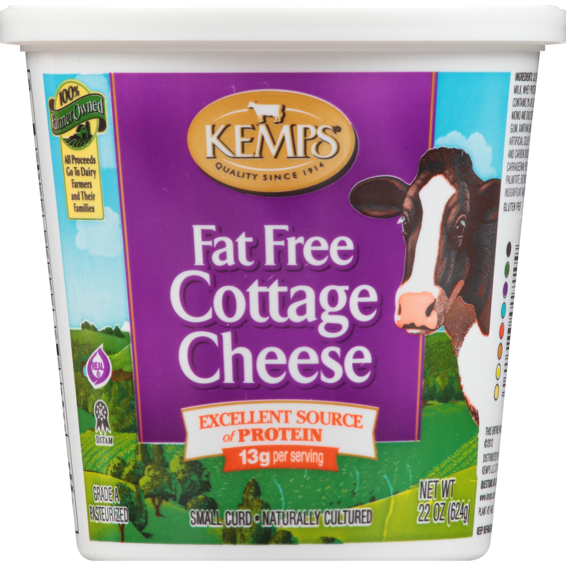 slide 2 of 6, Kemps Fat Free Cottage Cheese, 22 oz