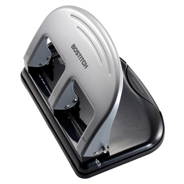 slide 3 of 10, PaperPro Rubber Base Traditional Three-Hole Punch - Black/Silver, 1 ct