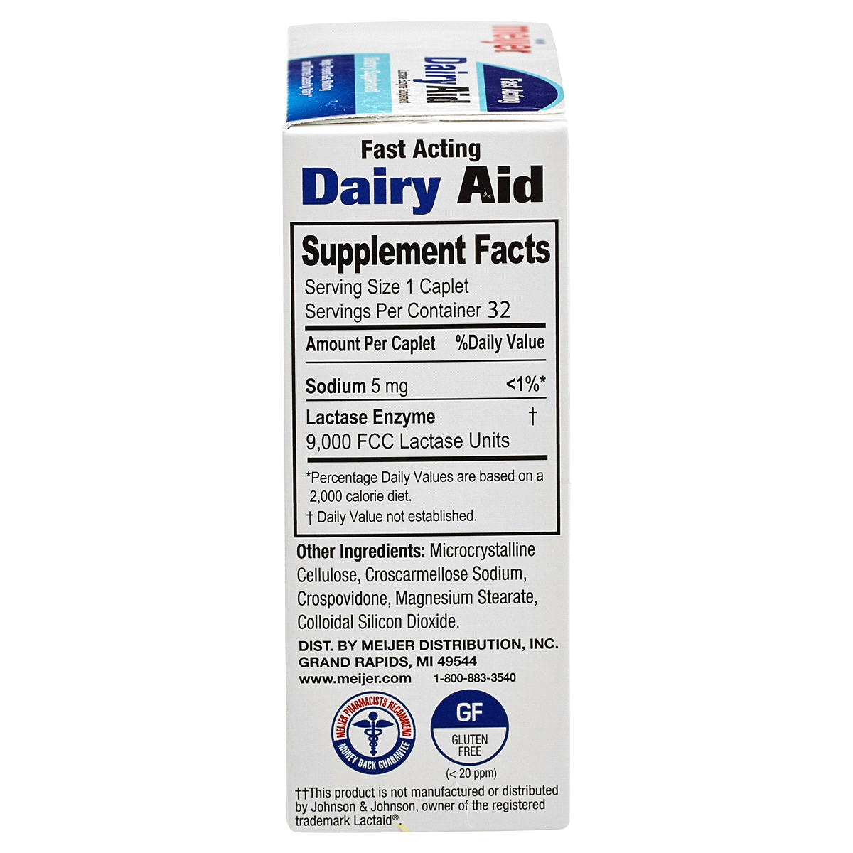 slide 2 of 3, Meijer Dairy Aid Caplets, 32 ct