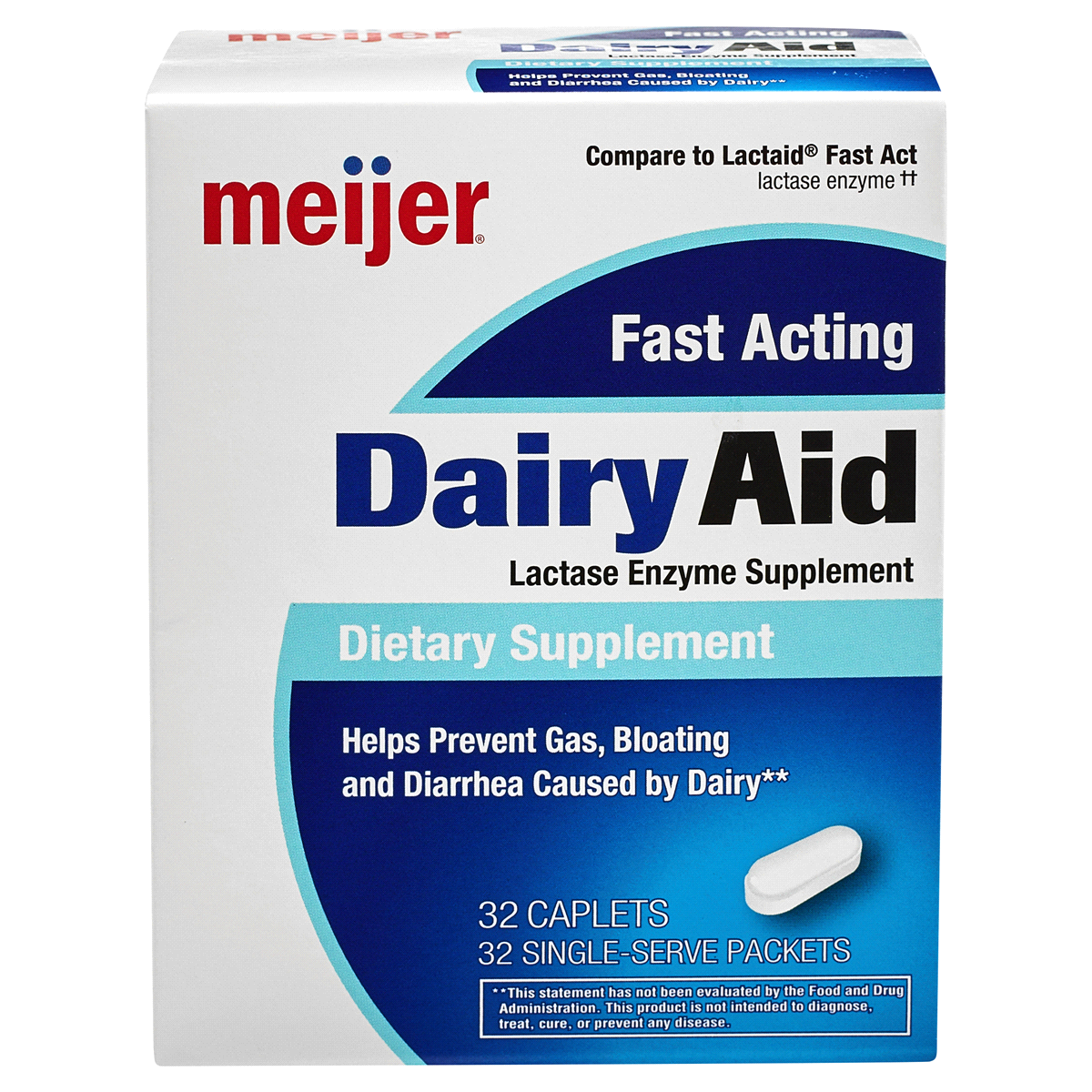 slide 1 of 3, Meijer Dairy Aid Caplets, 32 ct