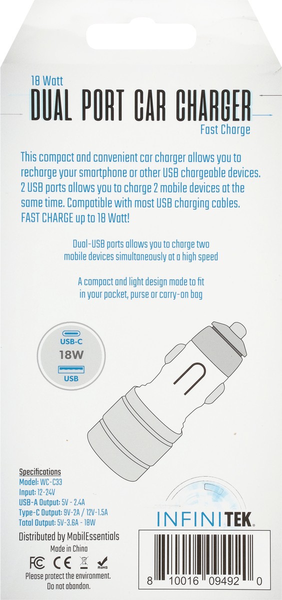 slide 2 of 9, Dual Port Car Charger Fast Charge Usb, 1 ct