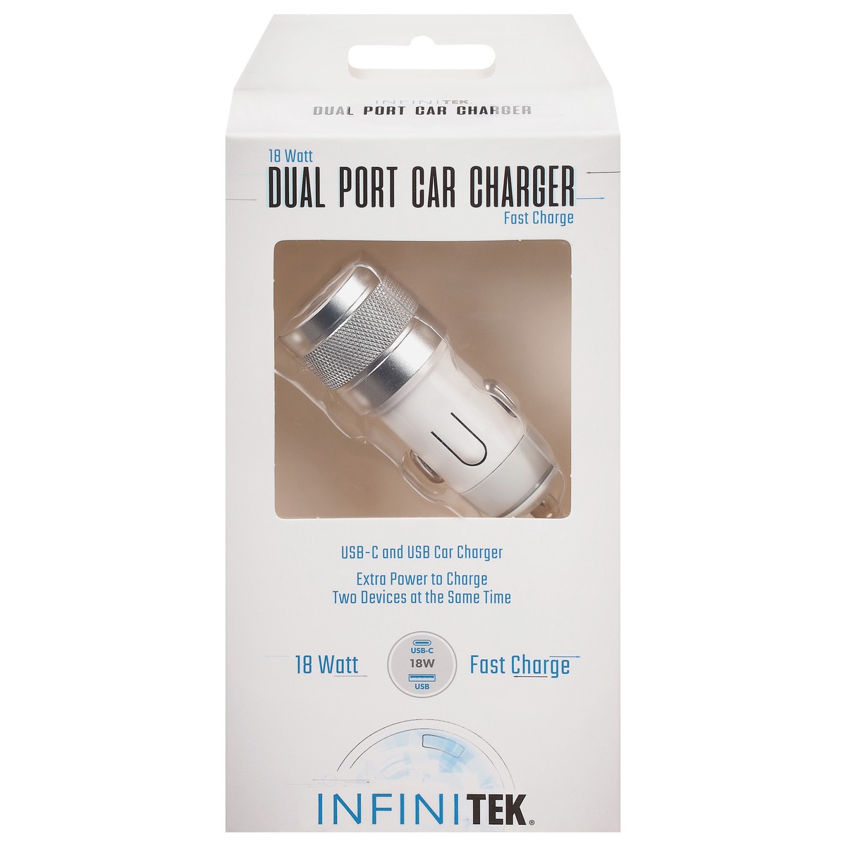 slide 1 of 9, Dual Port Car Charger Fast Charge Usb, 1 ct