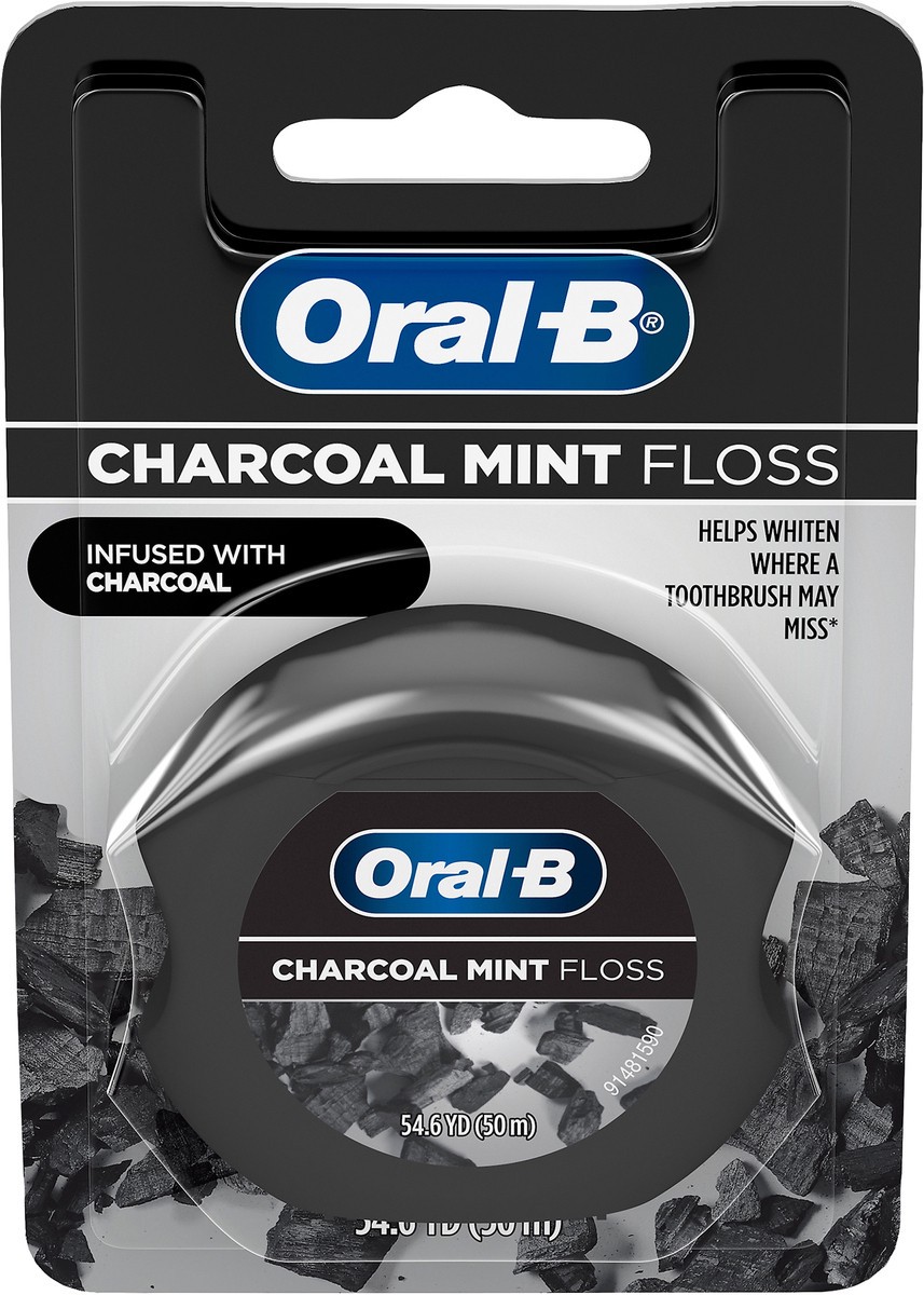 slide 2 of 3, Oral-B Charcoal Infused Mint Dental Floss, 50 m, 1 ct